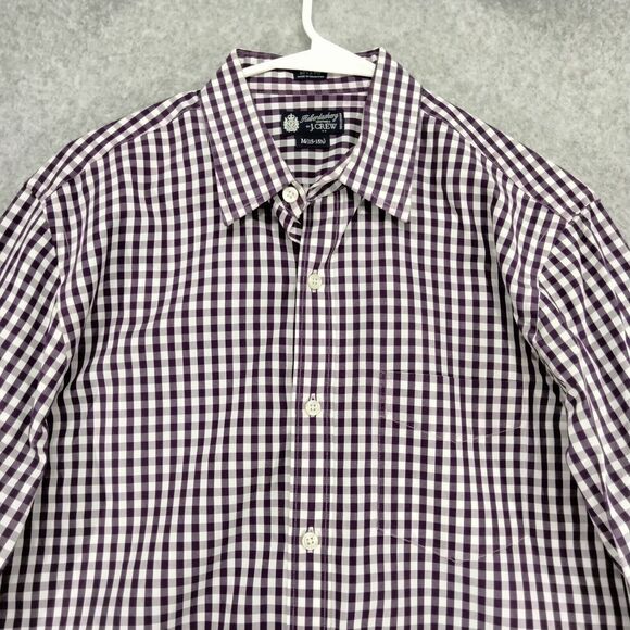 J Crew 80's 2-Ply Shirt Mens M 15 - 15.5 Purple Check Haberdashery Button Down - Picture 2 of 12